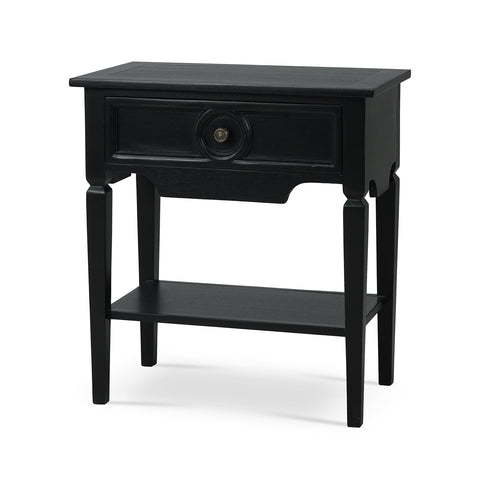 Rustic Rectangular Black Painted End Table