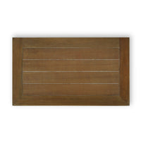 Rustic end table top view displaying wood texture.