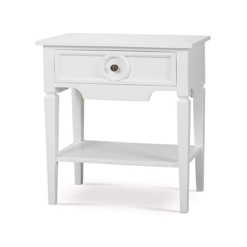 Rustic Rectangular White Painted End Table