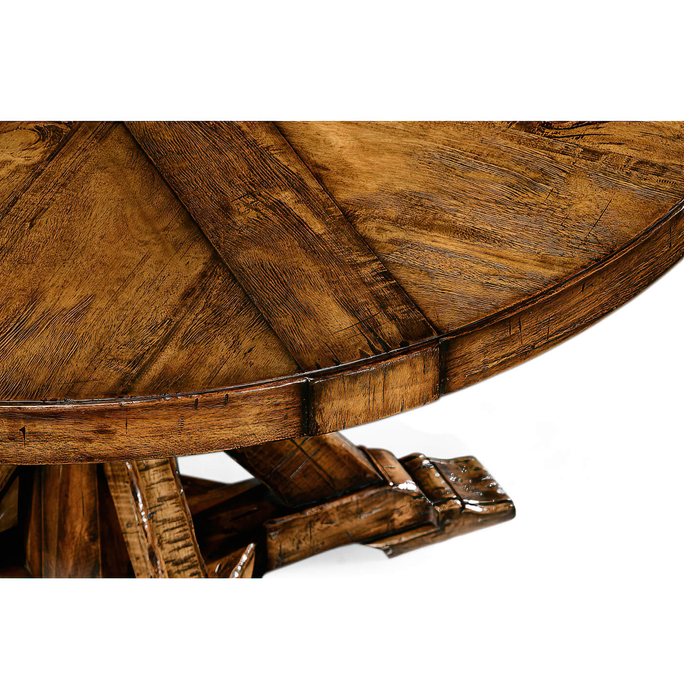Rustic Round Dining Table - 48" - Walnut - English Georgian America