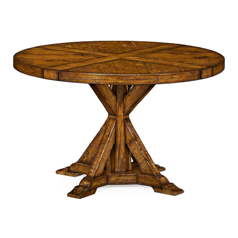Rustic Round Dining Table - 48" - Walnut