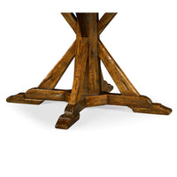 Detailed view of dining table pedestal base craftsmanship.