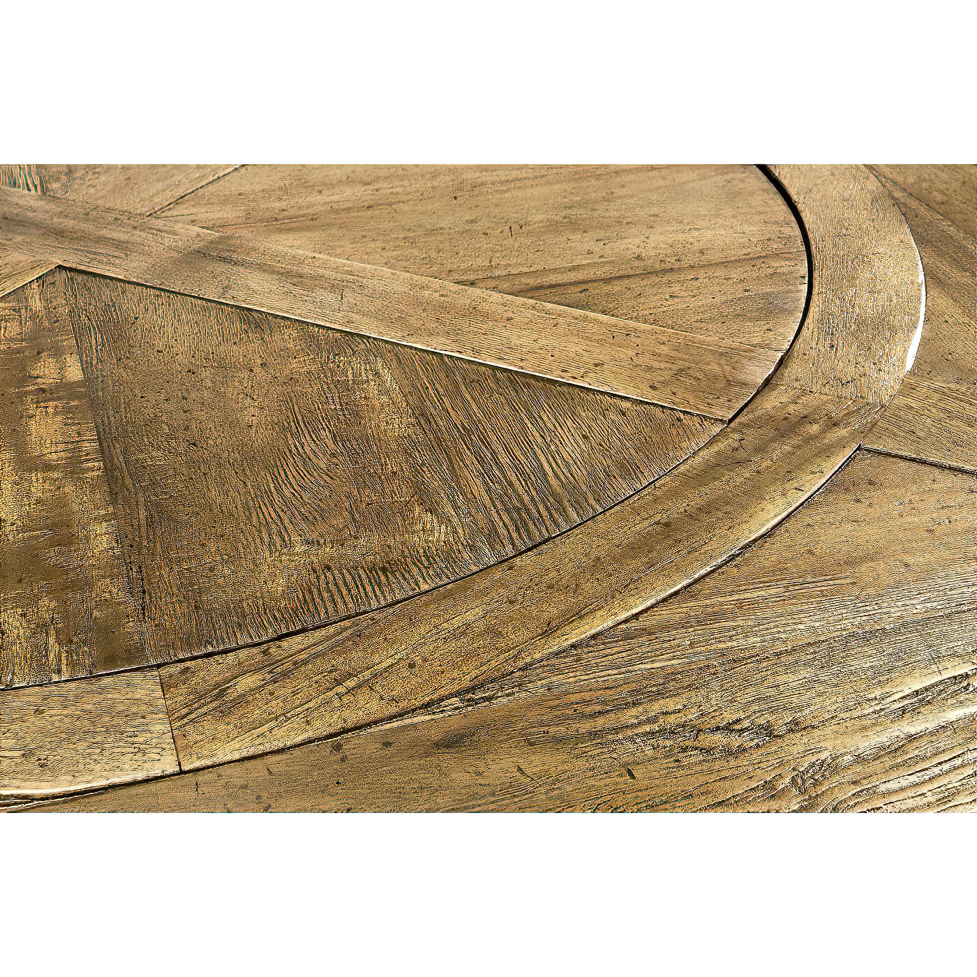 Rustic Round Dining Table - Medium Brown - English Georgian America