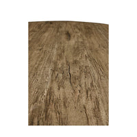 Surface texture of rustic round pedestal dining table.