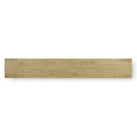 Top view of console table, smooth wooden surface.