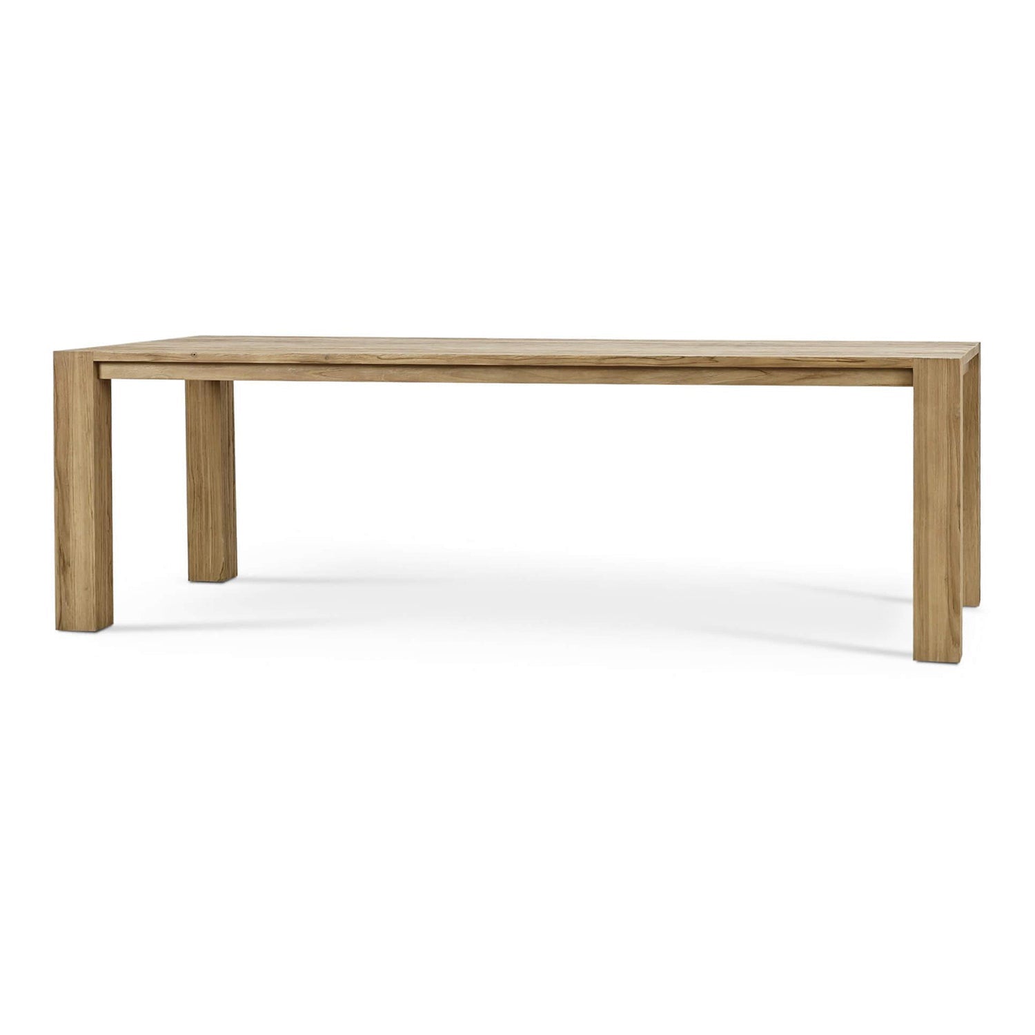 Rustic Scandinavian teak dining table, alternative angle