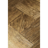 Close-up of wood texture on rustic square coffee table.