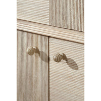 Door knob detail on rustic washed buffet sideboard.