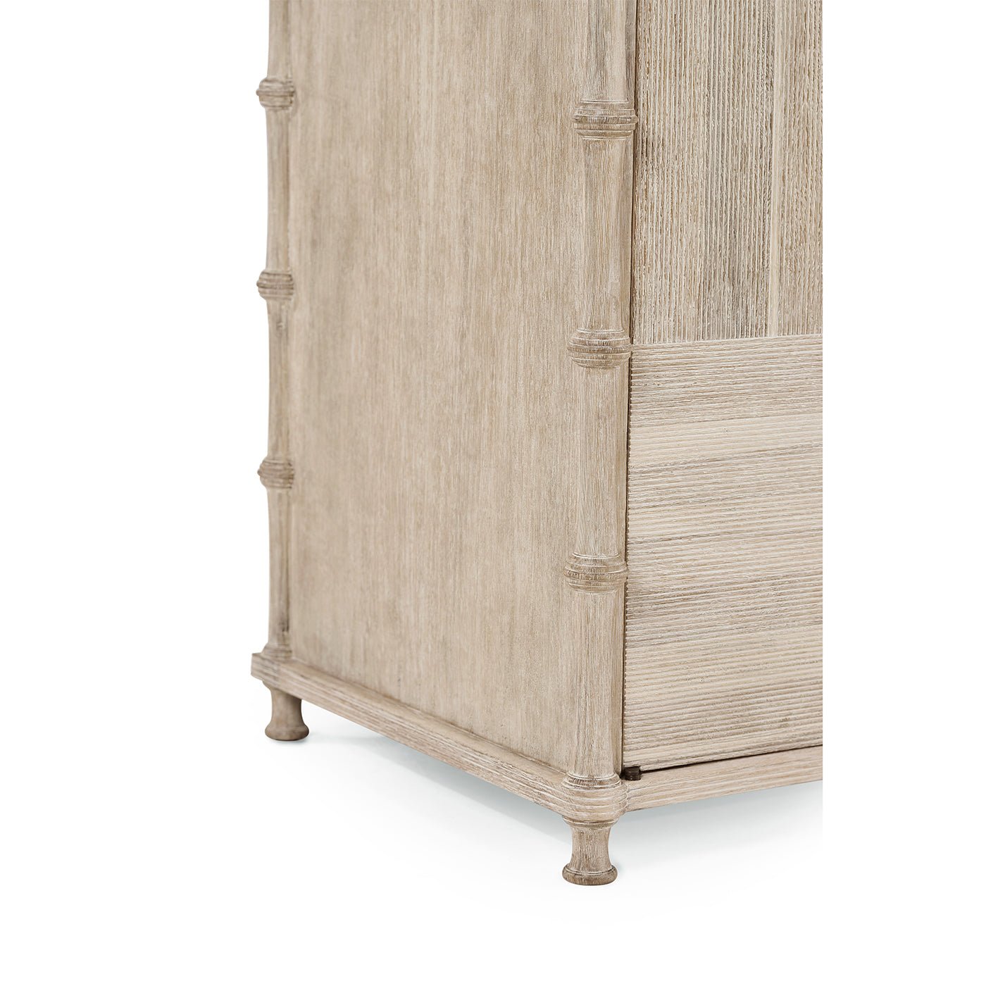 Rustic washed buffet sideboard foot detail.