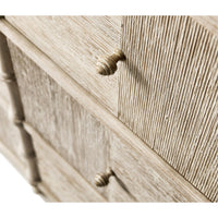Rustic washed dresser, angled view, detailed drawer knobs.