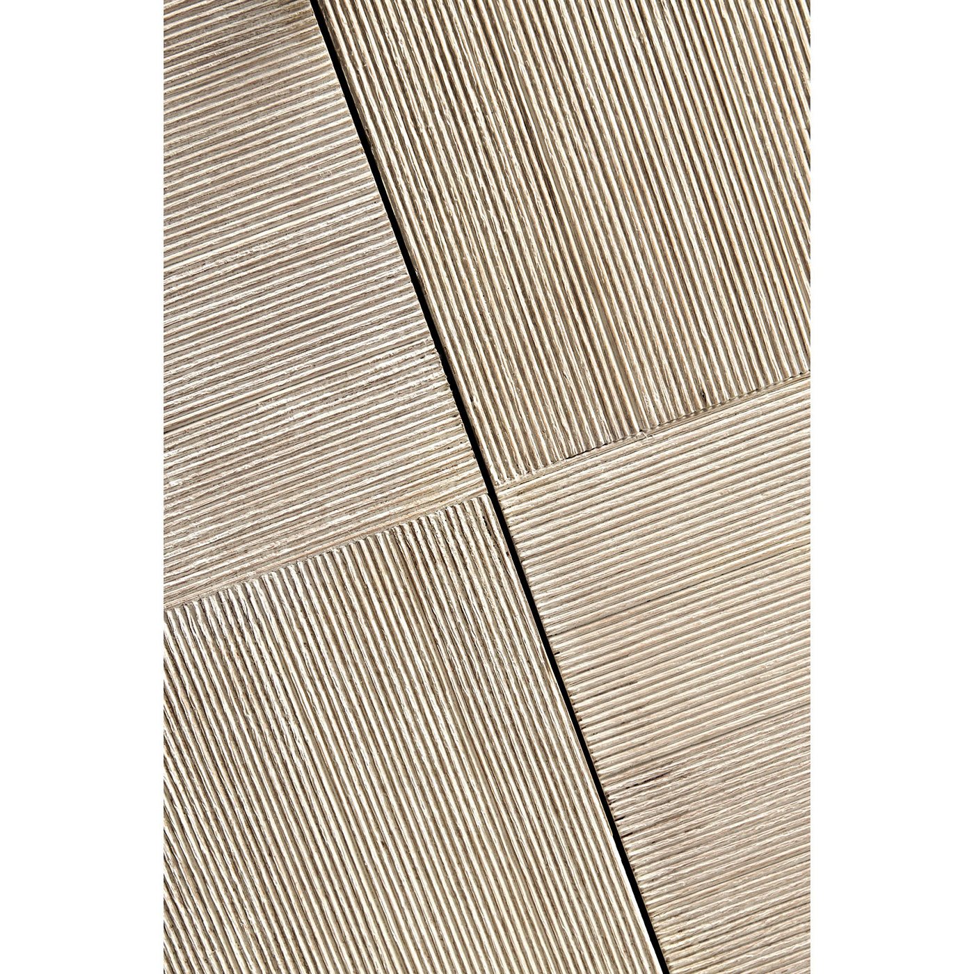 Top view of detailed textures on etagere surface.