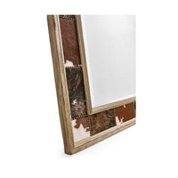 Side view showing cowhide details on mirror.