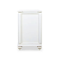 Side view of white painted dresser, classic design.