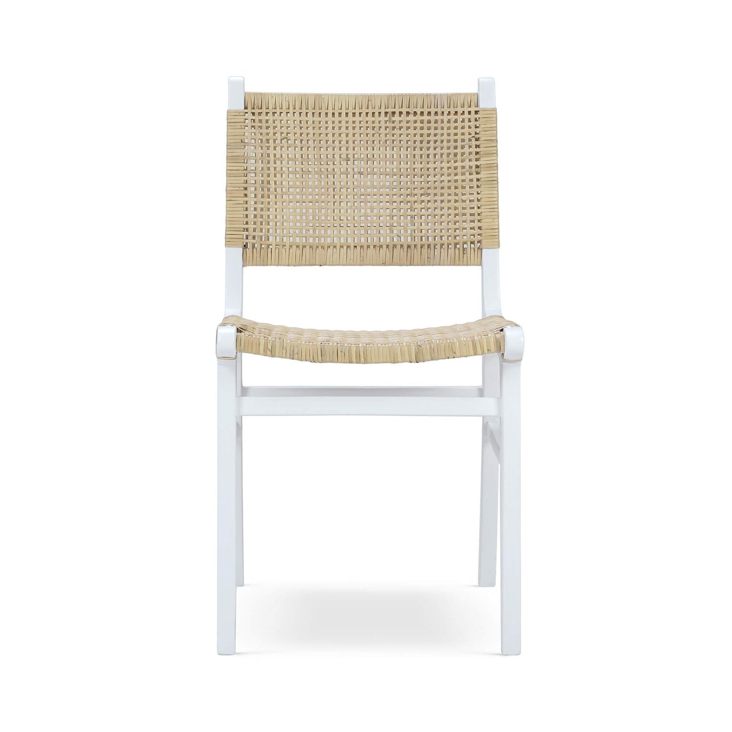 Front view of Scandinavian modern dining chair.