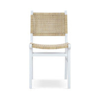 Front view of Scandinavian modern dining chair.