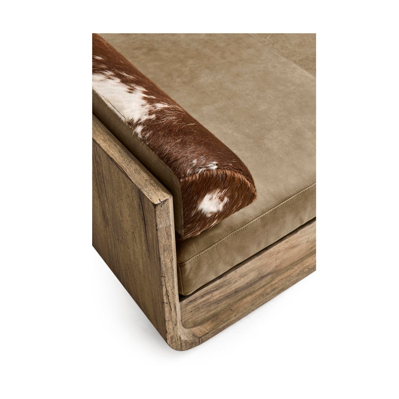 Detail of bolster and wood frame corner.