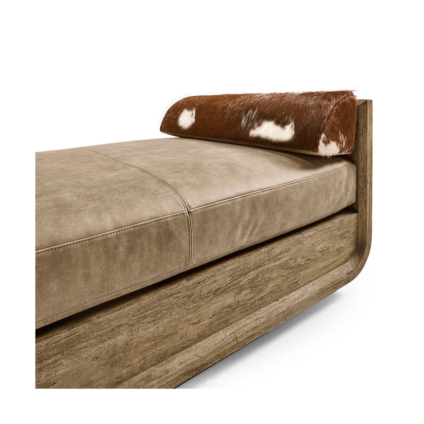 Daybed cushion texture and bolster close-up.
