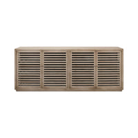 Front view of gray wash sideboard.