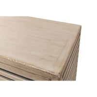 Close-up of sideboard's top surface texture.