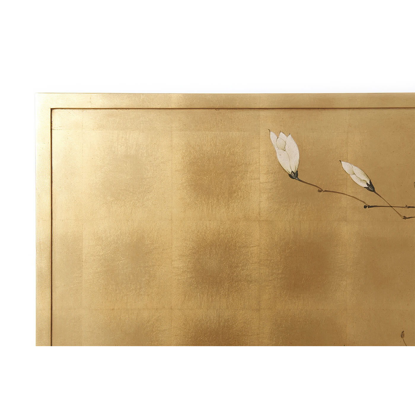 Elegant blossoms on gilt Japanese painting background.
