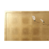 Elegant blossoms on gilt Japanese painting background.