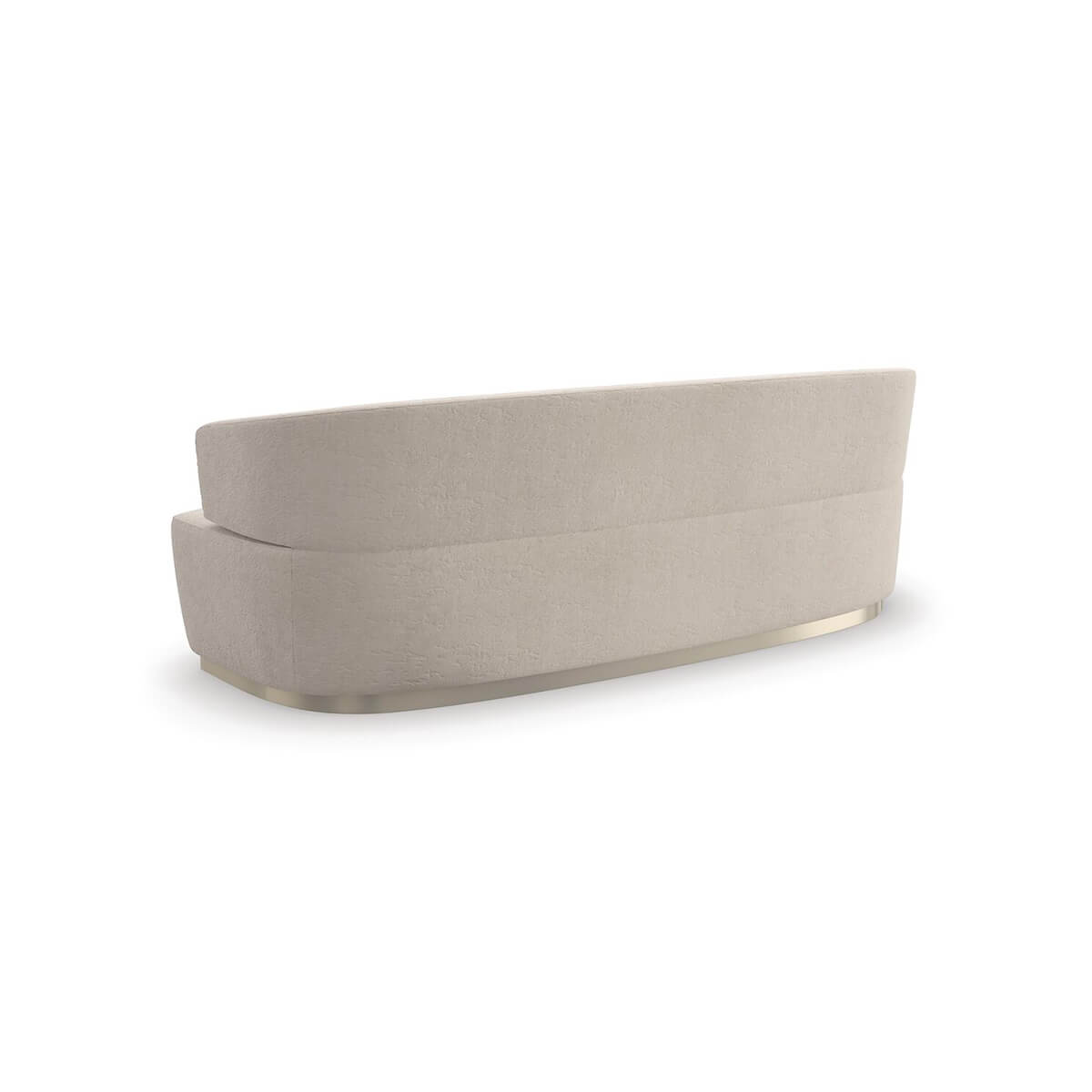 Beige modern sofa back angle view