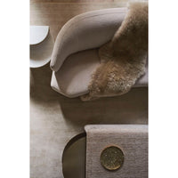 Top view of sofa with fur throw