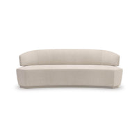 Beige curved modern sofa front view