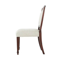 Side profile of Sheraton Satinwood dining chair.