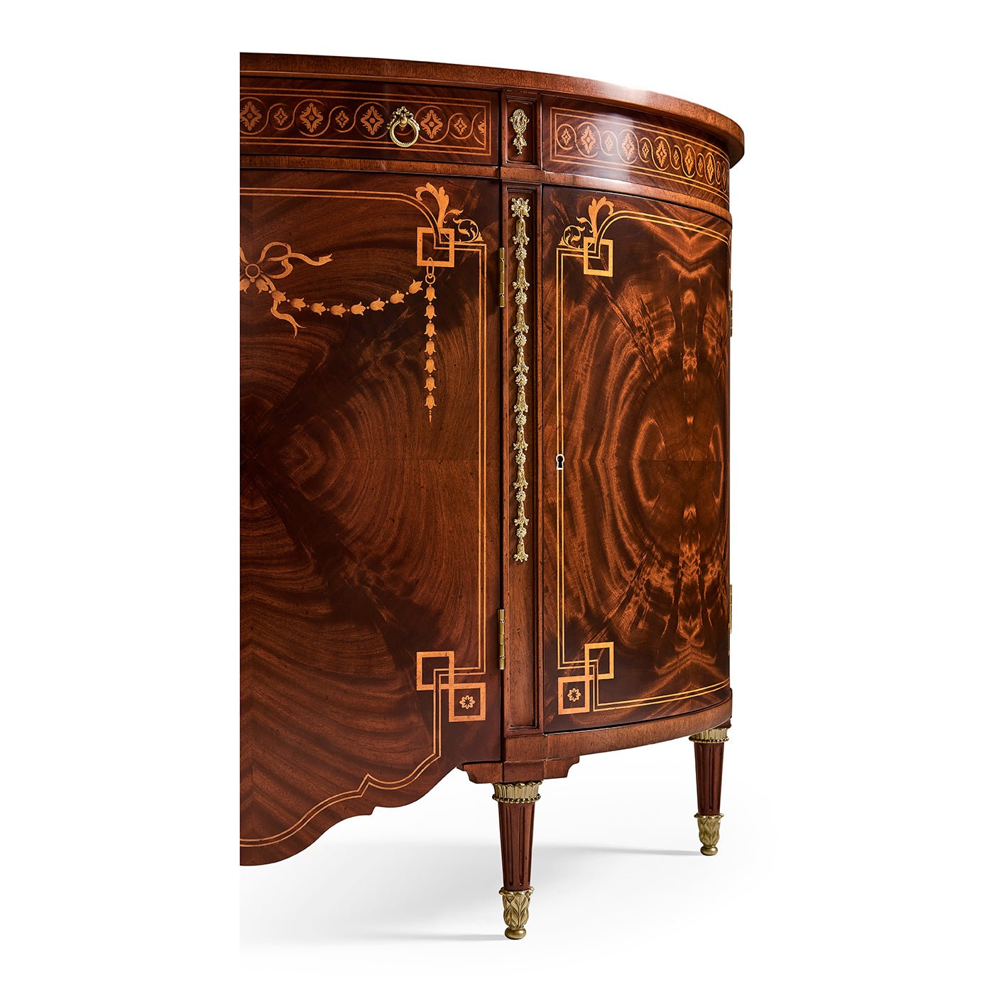 Side view of commode showing elegant leg design.
