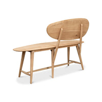 Short Organic Modern Natural Wood Bench - English Georgian America