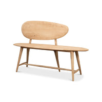 Short Organic Modern Natural Wood Bench - English Georgian America