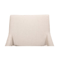 Beige dining chair backrest close-up