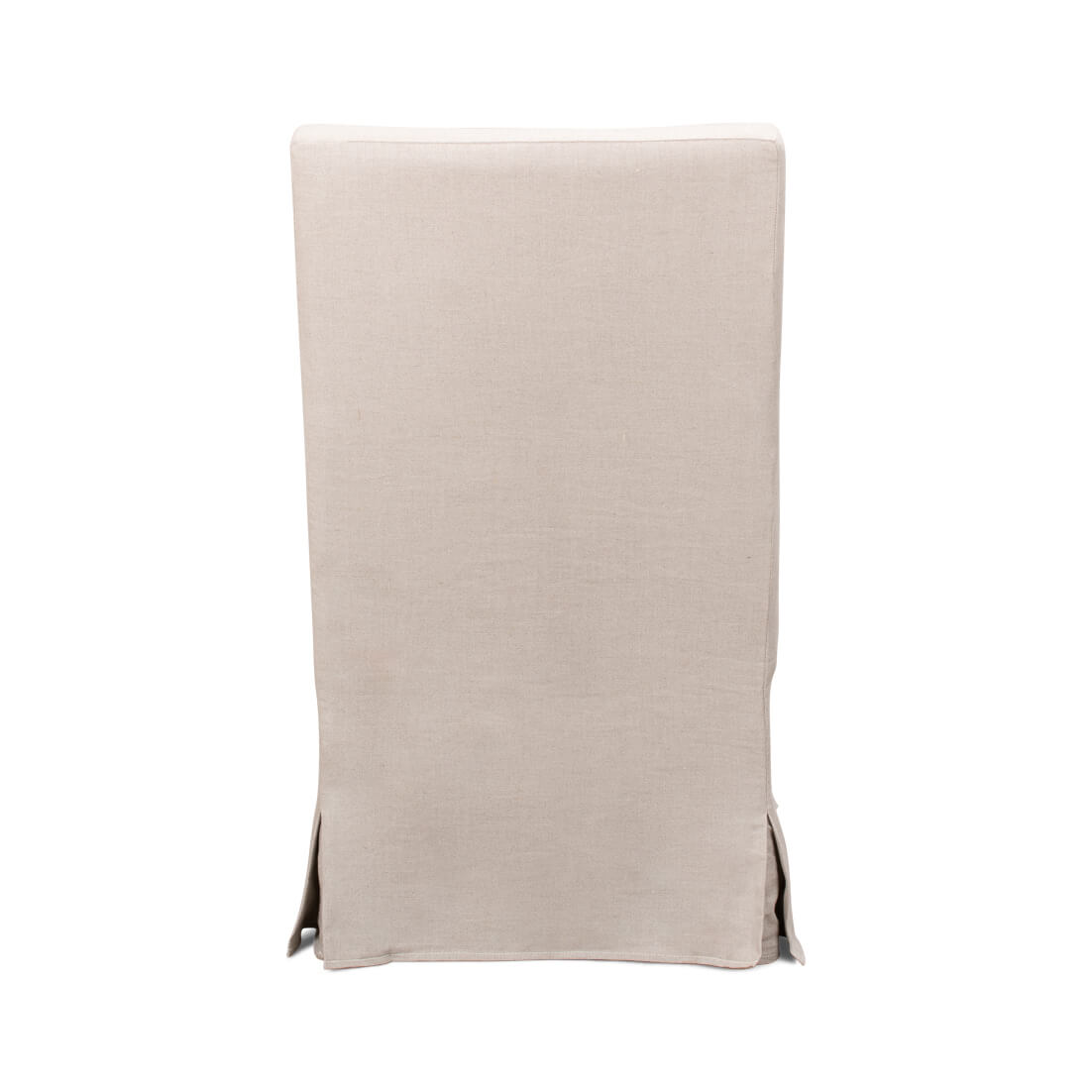 Beige skirted dining chair back view