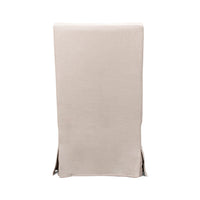 Beige skirted dining chair back view