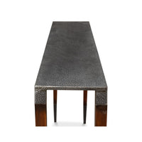 Long view of tabletop, Slim Art Deco console table.