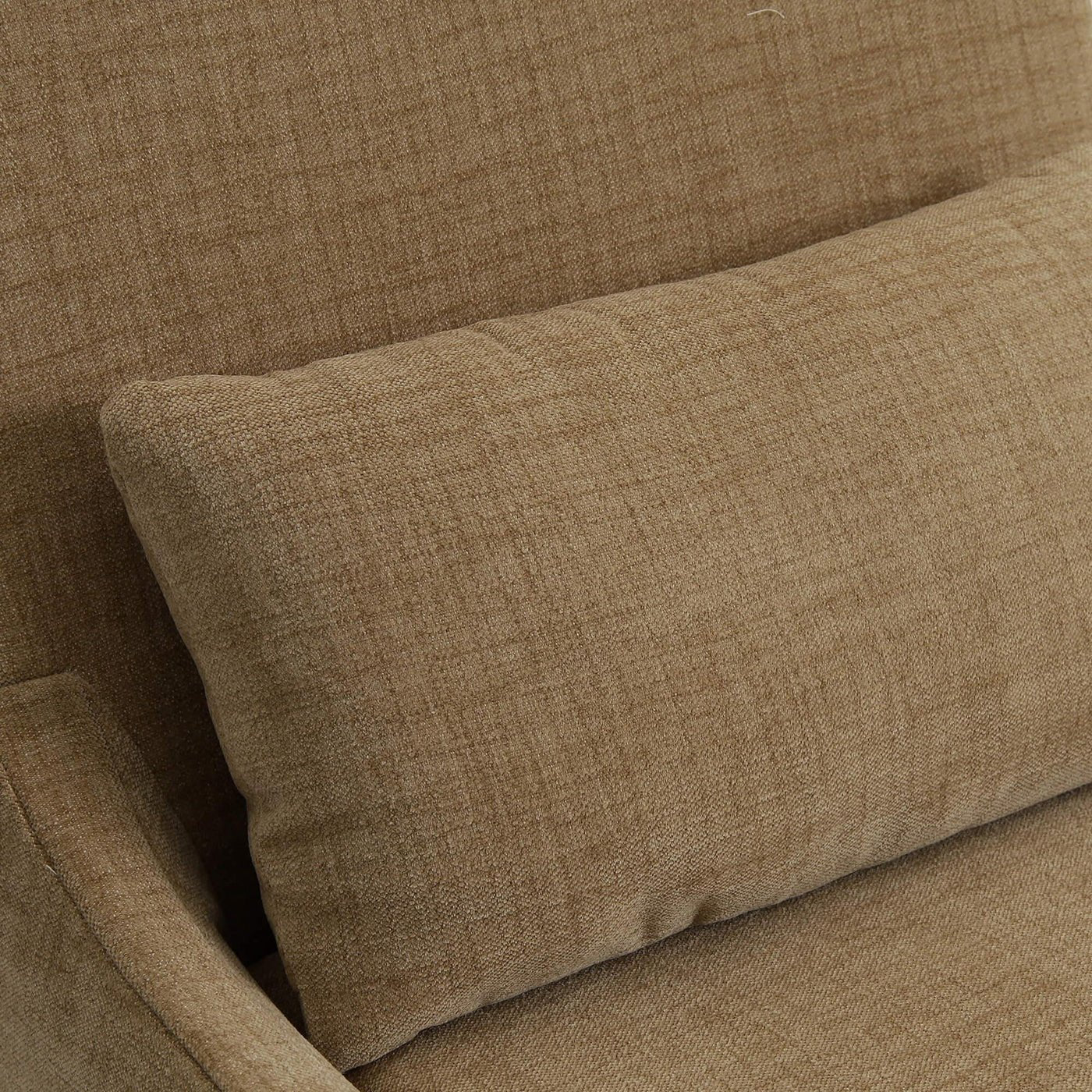Close-up of slipcovered dining chair cushion detail.