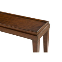 Close-up of tabletop on small classic console table.