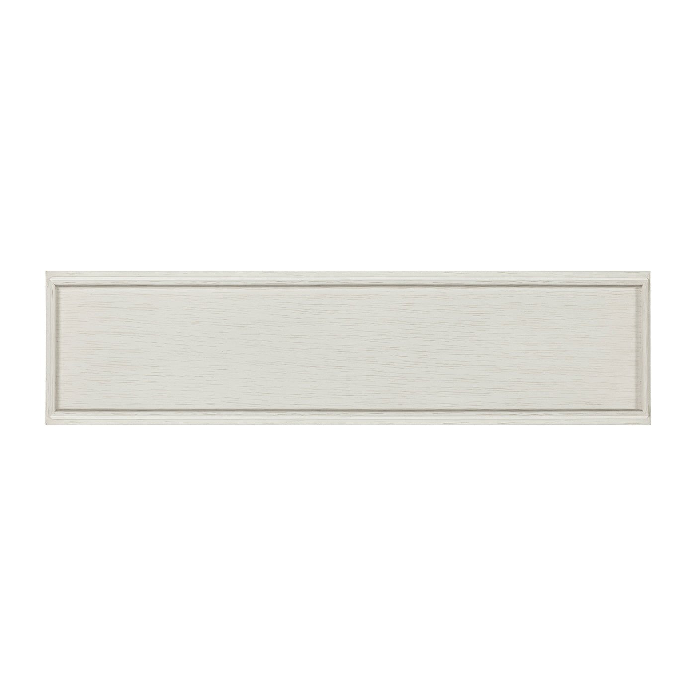 Top view of surface, small white console table.