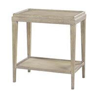 Small gray two-tier side table front view