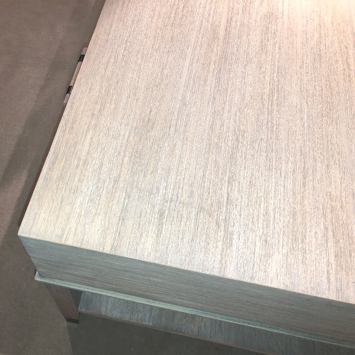 Close-up of textured gray surface on side table