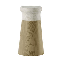Small cylinder accent table, angled view