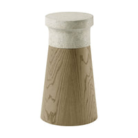Small cylinder accent table, front view