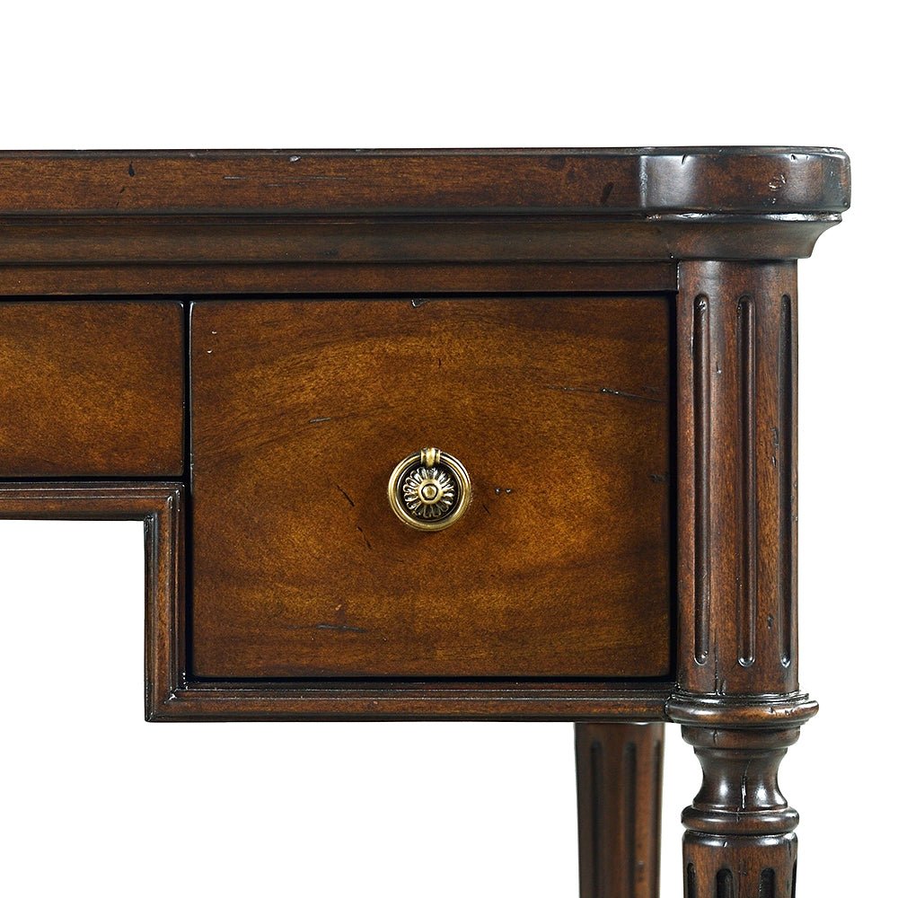 French Louis XVI desk, drawer detail