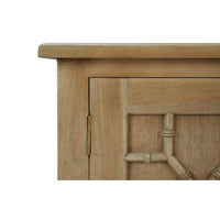 Close-up of cabinet corner and hinge, fruitwood detail.
