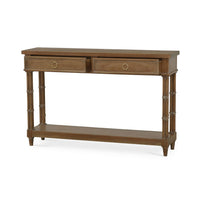 Opposite angled view of small regency style console table.