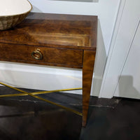 Close-up of console table with decorative bowl