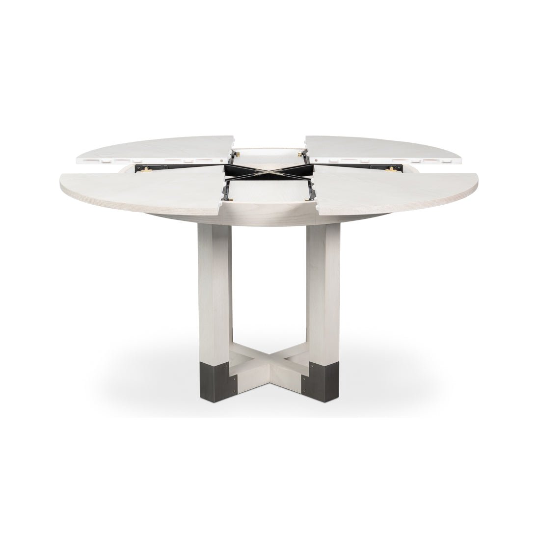 Jupe dining table with open expanding mechanism.