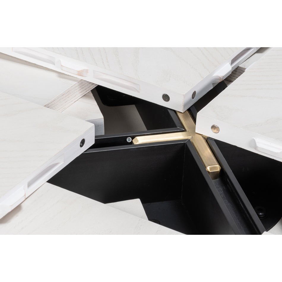 Interior view of Jupe table expansion mechanism.