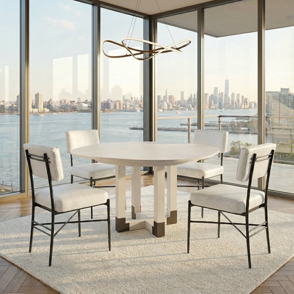 Jupe dining table set in stylish dining room.